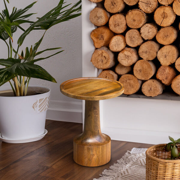 Christina Sculptural Wooden End Table