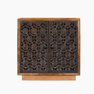 Alternative view of Zaayah Cut Work Two Door Wooden Cabinet