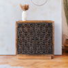 Zaayah Cut Work Two Door Wooden Cabinet