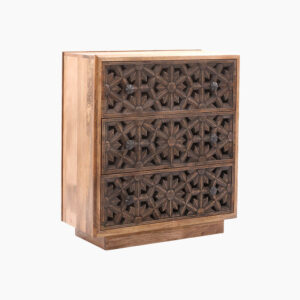Alternative view of Zaayah Cut Work Wooden Three Chest of Drawers