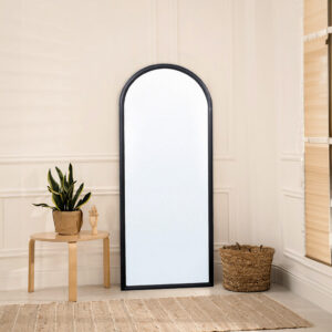 Juniper Sleek Black Arched Mirror