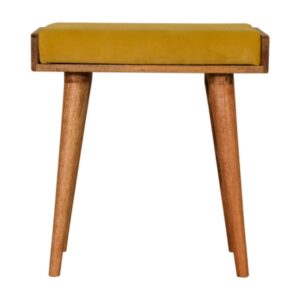 Alternative view of Mustard Velvet Tray Style Footstool