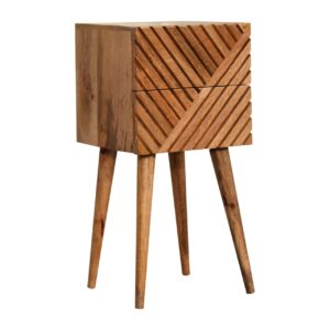 Alternative view of Line Carved 2 Drawer Side Table