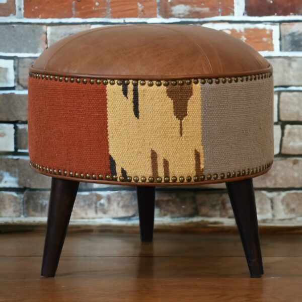 leather patterned footstool