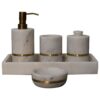 set of 5 white marble bathroom accessories