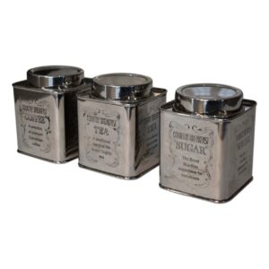 Chrome set of 3 kitchen jars