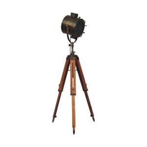 Alternative view of Caged Brass Spotlight Floor Lamp