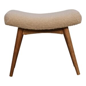 Alternative view of Boucle Cream Curved Bench
