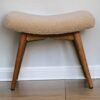 cream and wood footstool