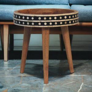 round bone inlay end table