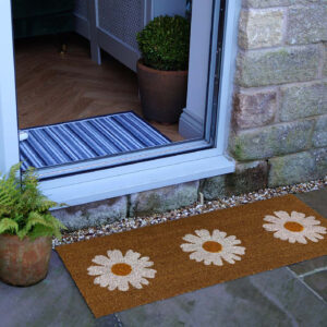 Patio Latex Backed Coir Mat Daisy