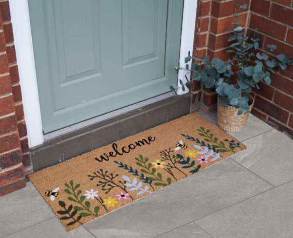 Patio Latex Backed Coir Mat Spring Time