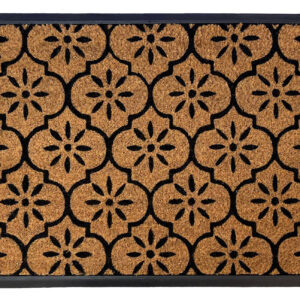 Alternative view of Rubber & Coir Tray Mat - Black Geo