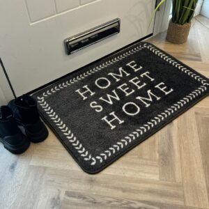 Supersoft Washable Mat - Grey Home Sweet Home
