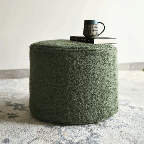 Jac Green Polyester Pouffe