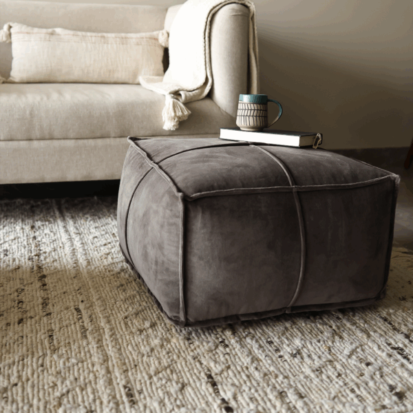 Tomos Brown Cotton Pouffe