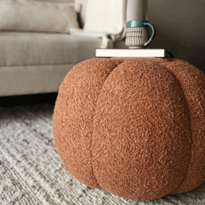Ayrian Rust Polyester Pouffe
