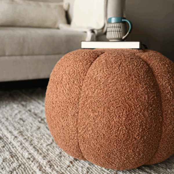 Ayrian Rust Polyester Pouffe