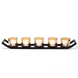 Alternative view of Iron Votive Candle Holder - 5 Cup Ledge