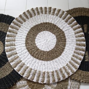 Alternative view of Round Seagrass White & Tan - Sun - 1m