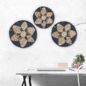 Set of Three Seagrass Bowls Wall Art