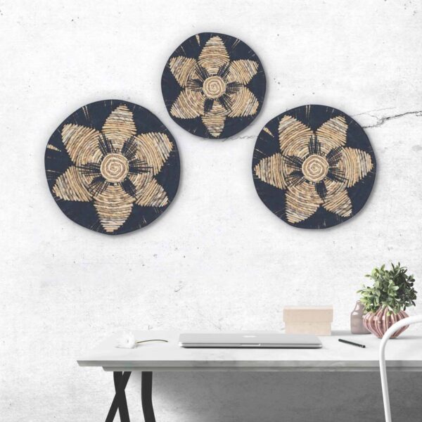 Set of Three Seagrass Bowls Wall Art