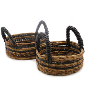 Alternative view of Banana Leaf & Raffia Baskets - Set of 2