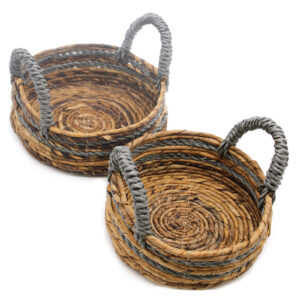 Alternative view of Banana Leaf & Raffia Baskets - Set of 2