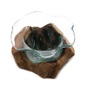 Alternative view of Molten Glass on Wood - Sweet Bowl