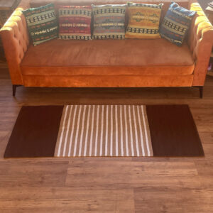 Alternative view of Indian Cotton Rug - 70x170cm - Dark Brown / Beige