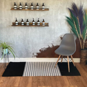 Alternative view of Indian Cotton Rug - 70x170cm - Black / Grey