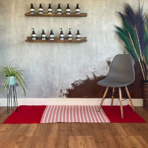 Alternative view of Indian Cotton Rug - 70x170cm - Red/Pink