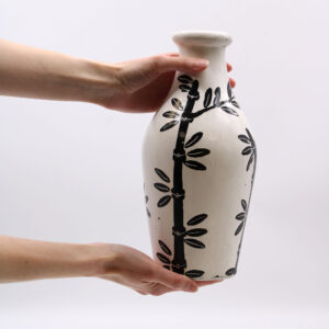 Alternative view of Natural Bamboo Motif Vase - 30cm