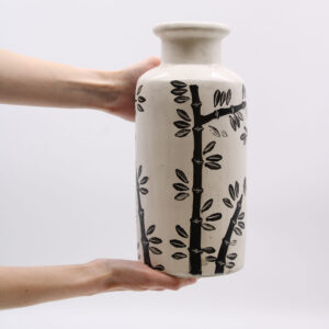 Alternative view of Natural Bamboo Motif Straight Vase - 32cm