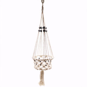 Macrame Pot Holder - Single Beaded