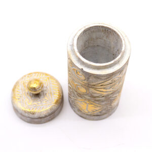 Alternative view of Wooden Tall Container - Gold & White