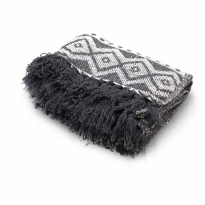 Alternative view of Boho Comfort Throw - Grey Geometric