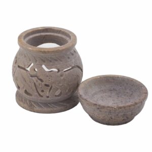 Alternative view of Small Soapstone Elephant Oil Burner