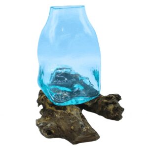 Molten Glass on Wood - Terrarium Jar/Vase