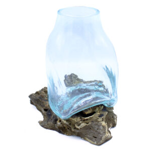 Alternative view of Molten Glass on Wood - Terrarium Jar/Vase