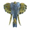 Large Elephant Head - Gold & Grey
