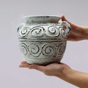 Alternative view of Greek Clay Plant Pot - Cream 15cm
