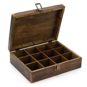 Alternative view of Mango Wood Carved Tea Box - ( Twelve Compartments)