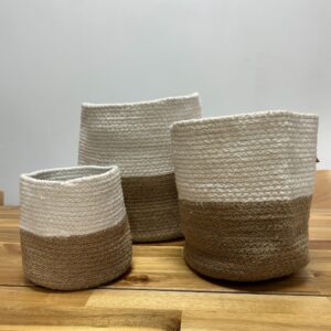 Alternative view of Set of 3 Cotton Rope Storage Baskets - White