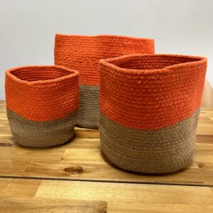 Alternative view of Set of 3 Cotton Rope Storage Baskets - Orange