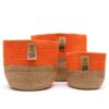 Set of 3 Cotton Rope Storage Baskets - Orange