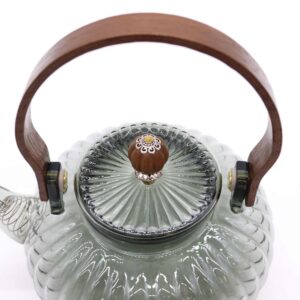 Alternative view of Glass Infuser Teapot Charcoal Ribbed Pearl - 950ml
