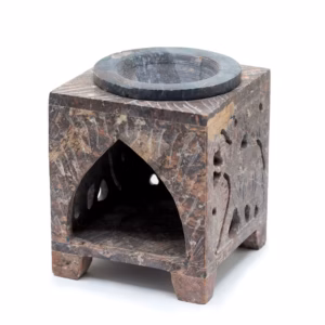 Alternative view of Square Soapstone Elephant Oil Burner