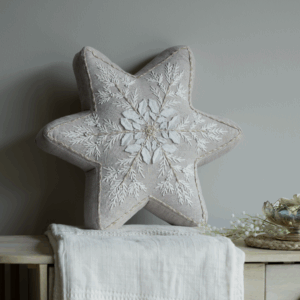 Joyful Star Cotton Chambray Cushion