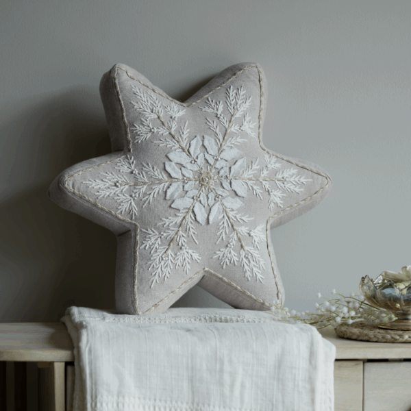 Joyful Star Cotton Chambray Cushion
